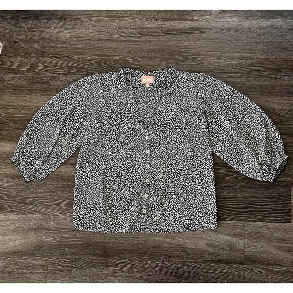 Show Me Your MuMu Tops - Show Me Your‎ Mumu Leopard Print Puff Sleeve Button Front Blouse